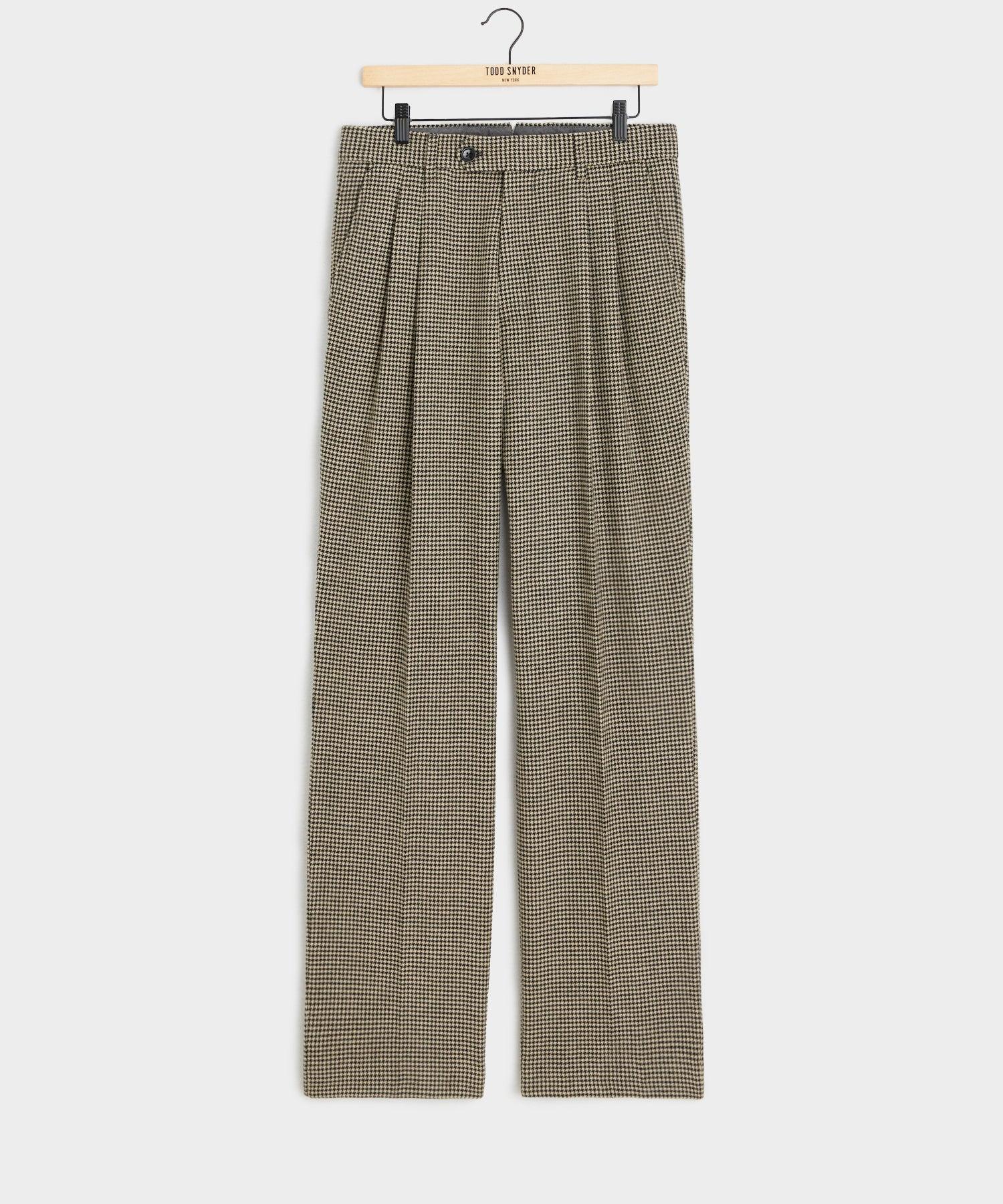 Italian Flannel Wythe Trouser in Cream Houndstooth Product Image