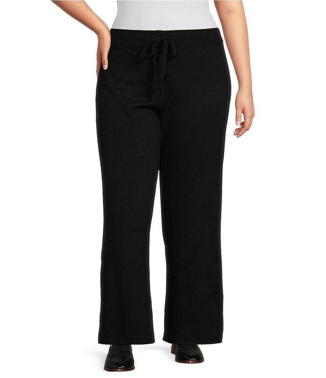 Vince Camuto Plus Size Knit Wide-Leg Drawstring Pant Product Image