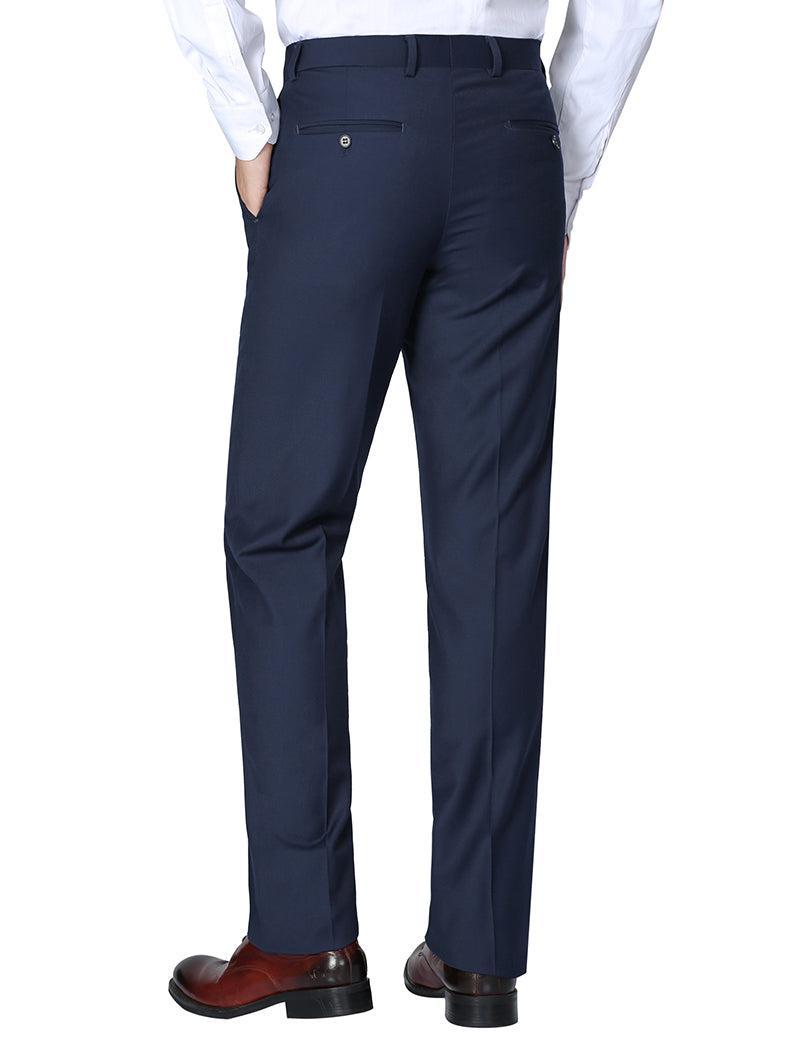 Dress Pants Regular Leg Un-Hemmed Bottoms in Navy Product Image