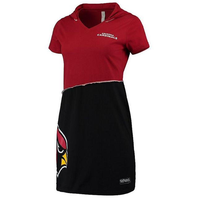 Womens Refried Apparel Cardinal/Black Arizona Cardinals Sustainable Hooded Mini Dress Product Image