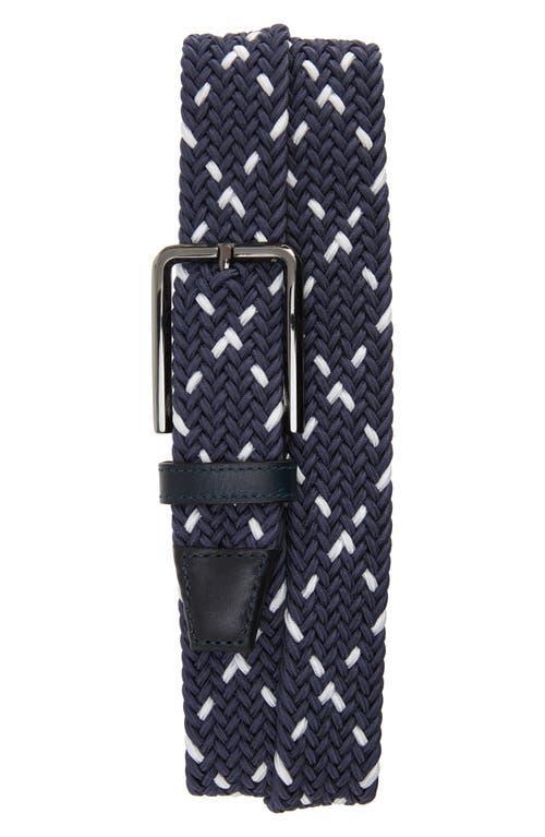 Johnston & Murphy Mens Woven Stretch Knit Belt - Navy Product Image