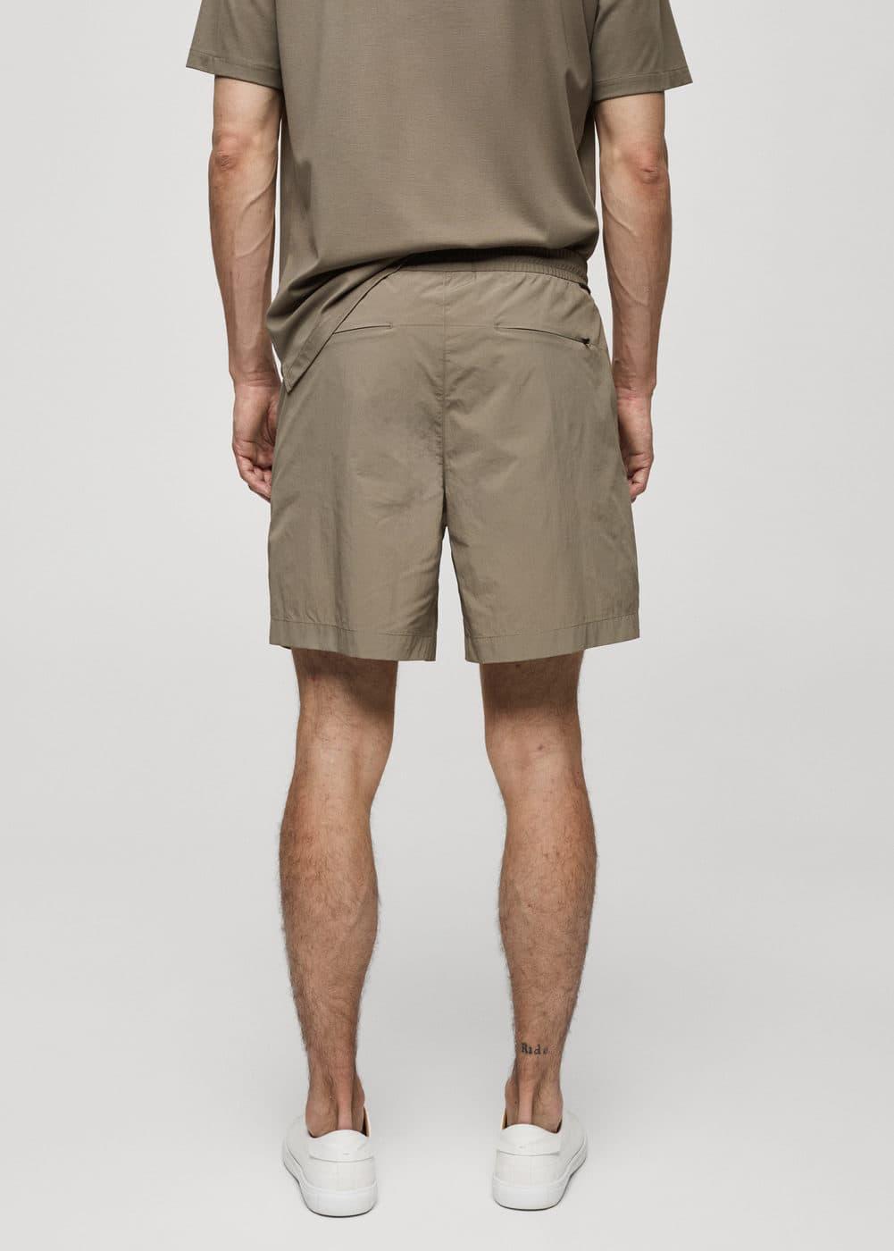 MANGO MAN - Water repellent drawstring Bermuda shorts khakiMen Product Image