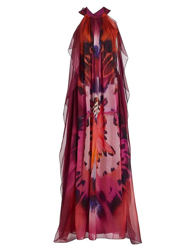 Womens Crisscross Psychadelic Butterfly Gown Product Image