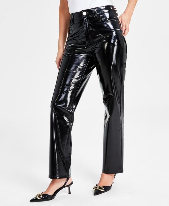 I.n.c. International Concepts Womens High-Rise Patent Straight-Leg 5-Pocket Pants, Created for Macys Product Image