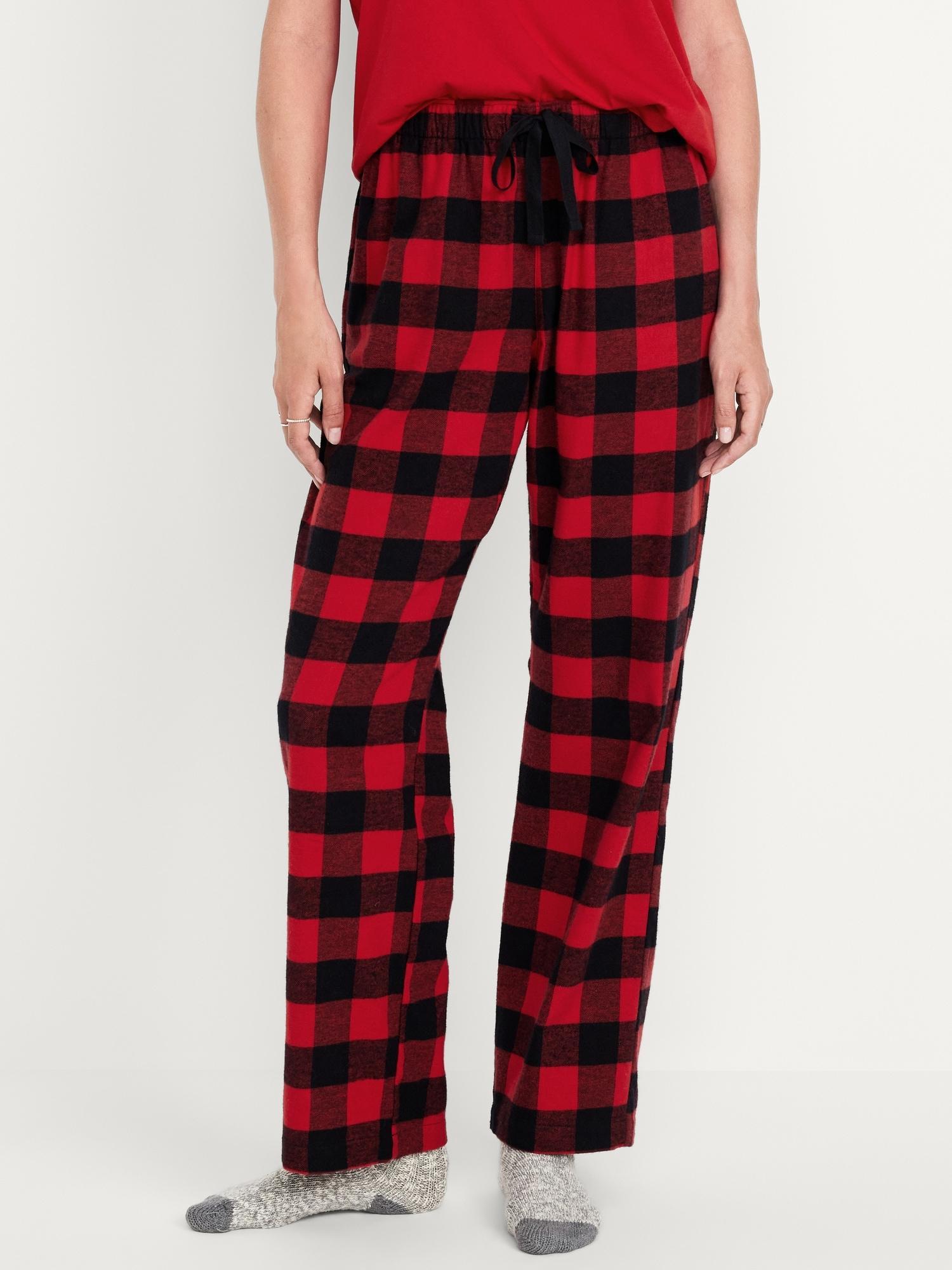 Mid-Rise Flannel Pajama Pants for Women Product Image