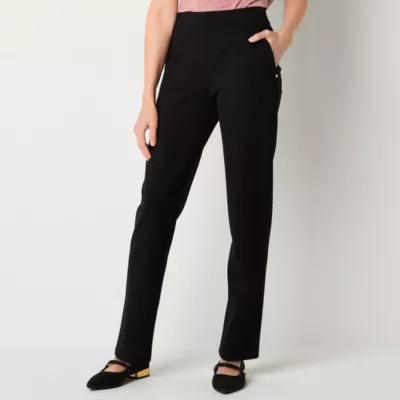 Liz Claiborne Womens Mid Rise Straight Pull-On Pants Product Image