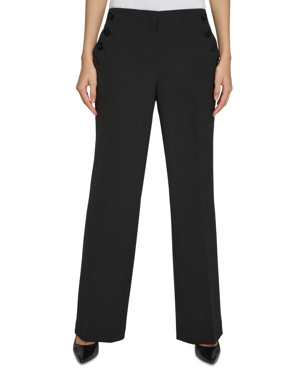 Women's Button-Pocket Wide-Leg Sailor Pants Product Image