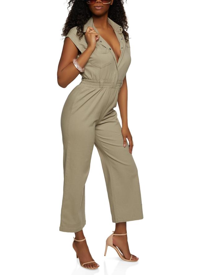 Womens Twill Utility Jumpsuit Product Image