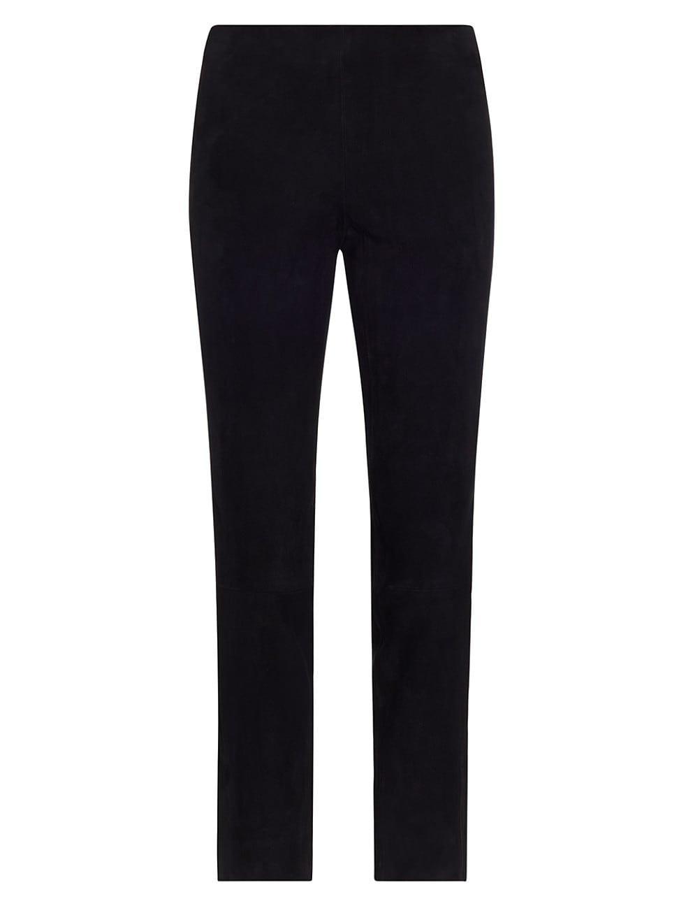 Vince Split Hem Crop Stretch Suede Pants Product Image