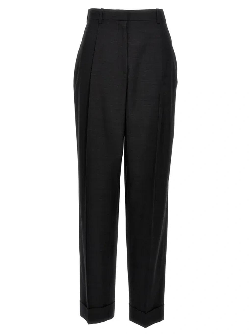 Babilon Pleated Straight-leg Trousers In Gray Product Image