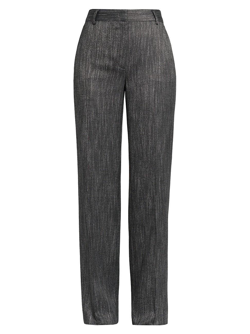 Womens Viscose Straight-Leg Trousers Product Image