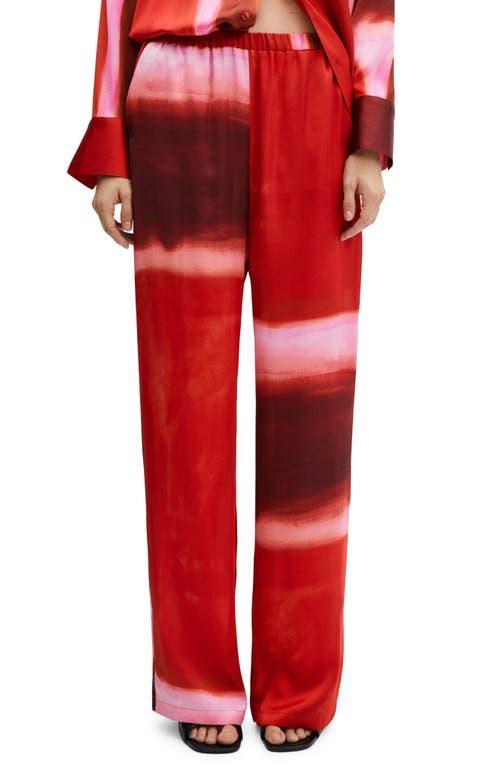 MANGO Tie Dye Satin Pants Product Image