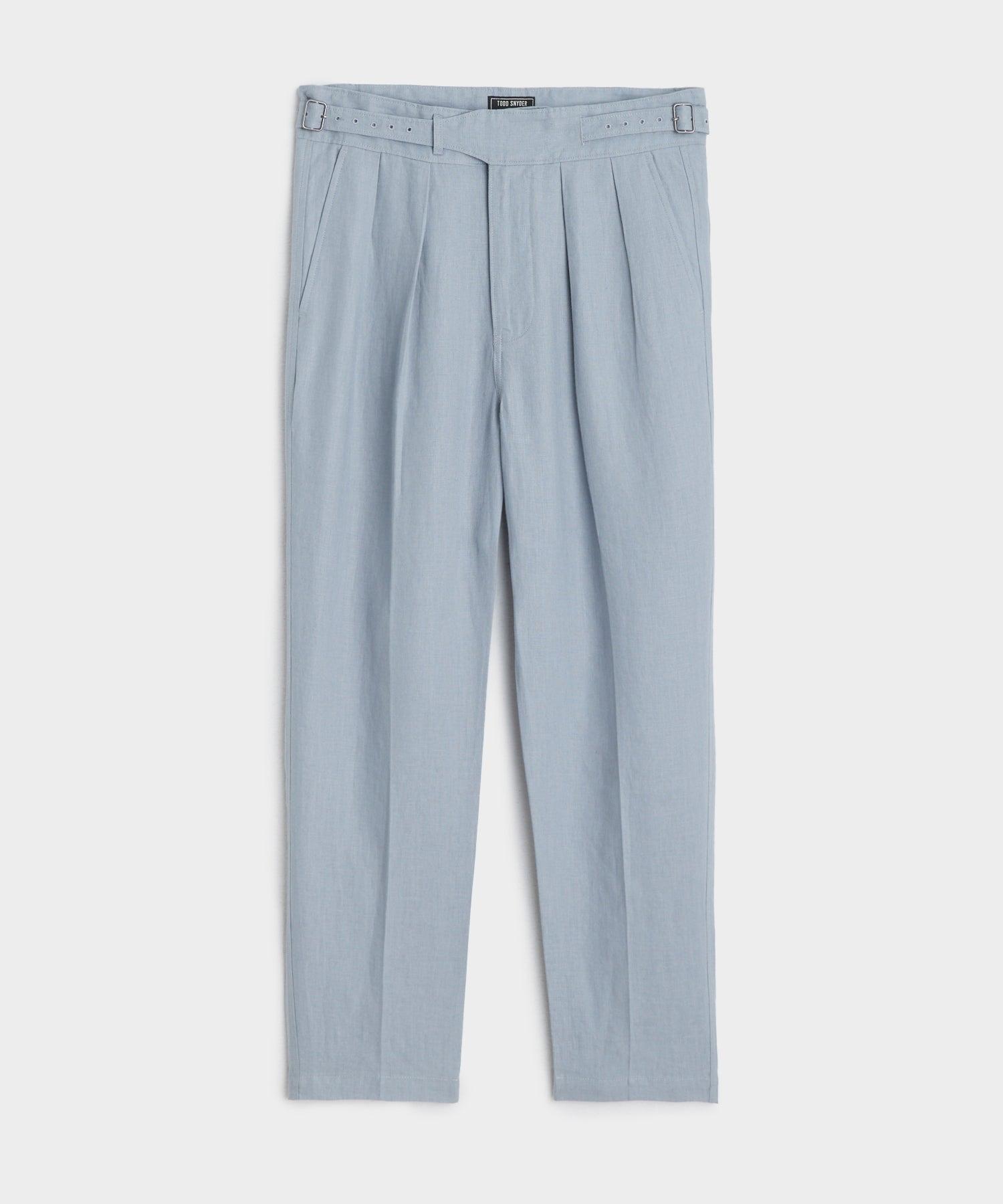 Irish Linen Gurkha Trouser in Steel Blue Product Image