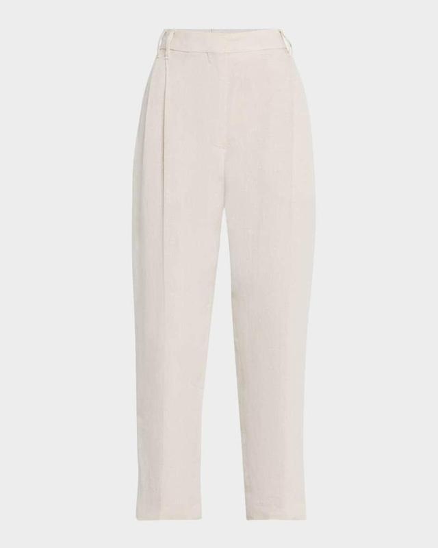 Sparkling Canvas Linen Cropped Trousers Product Image