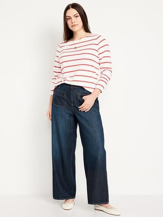 High-Waisted Baggy Wide-Leg Trouser Jeans Product Image