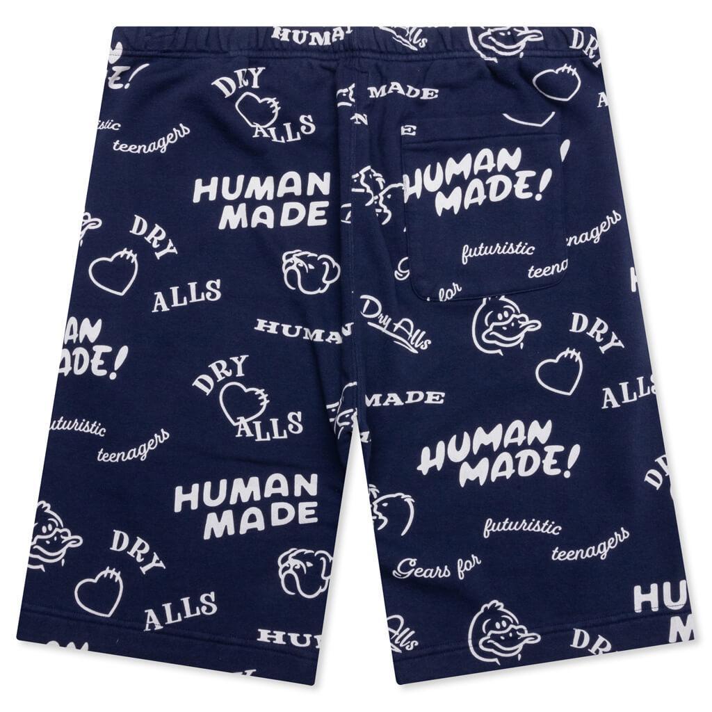 Printed Sweat Shorts - Navy Male Product Image