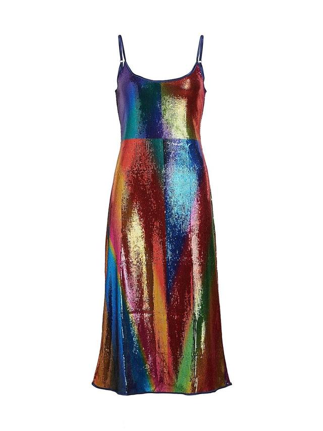 Womens Sequined Spectral Gradient Slipdress Product Image