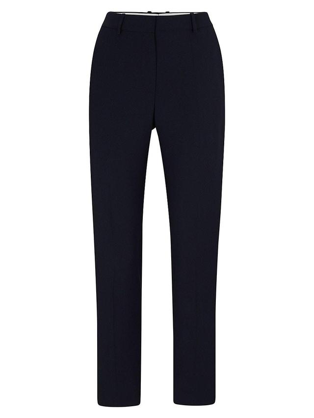 Womens Cropped Regular-Fit Trousers In Wool Product Image