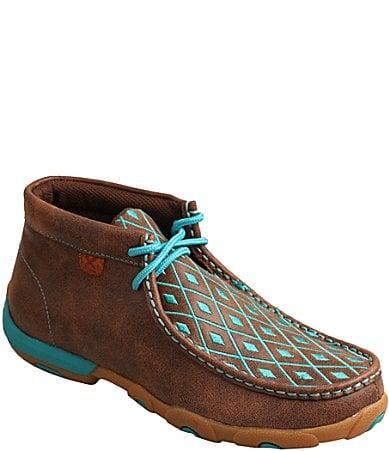 Twisted X Womens Turquoise Embroidered Chukka Driving Mocs Product Image