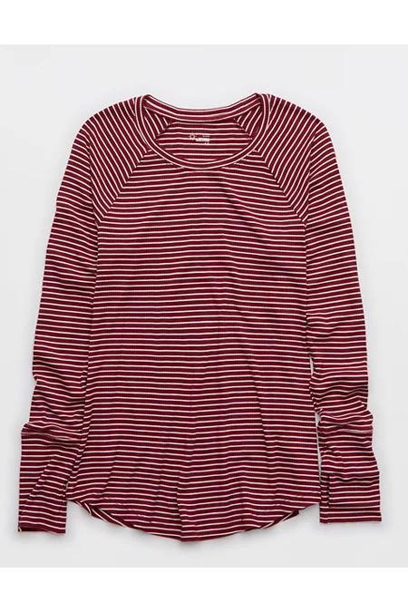 OFFLINE By Aerie Thumbs Up Ribbed Raglan Long Sleeve T-Shirt Womens Product Image