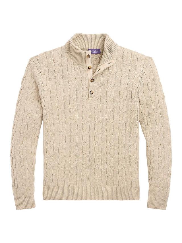 Mens Cashmere Cable-Knit Sweater Product Image