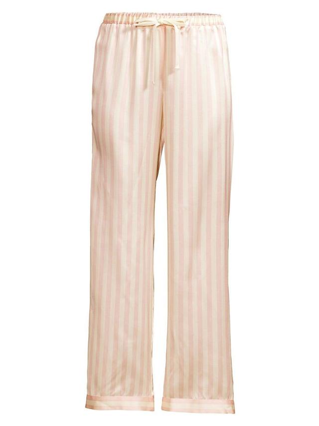 Womens Silk Striped Pajama Pants Product Image