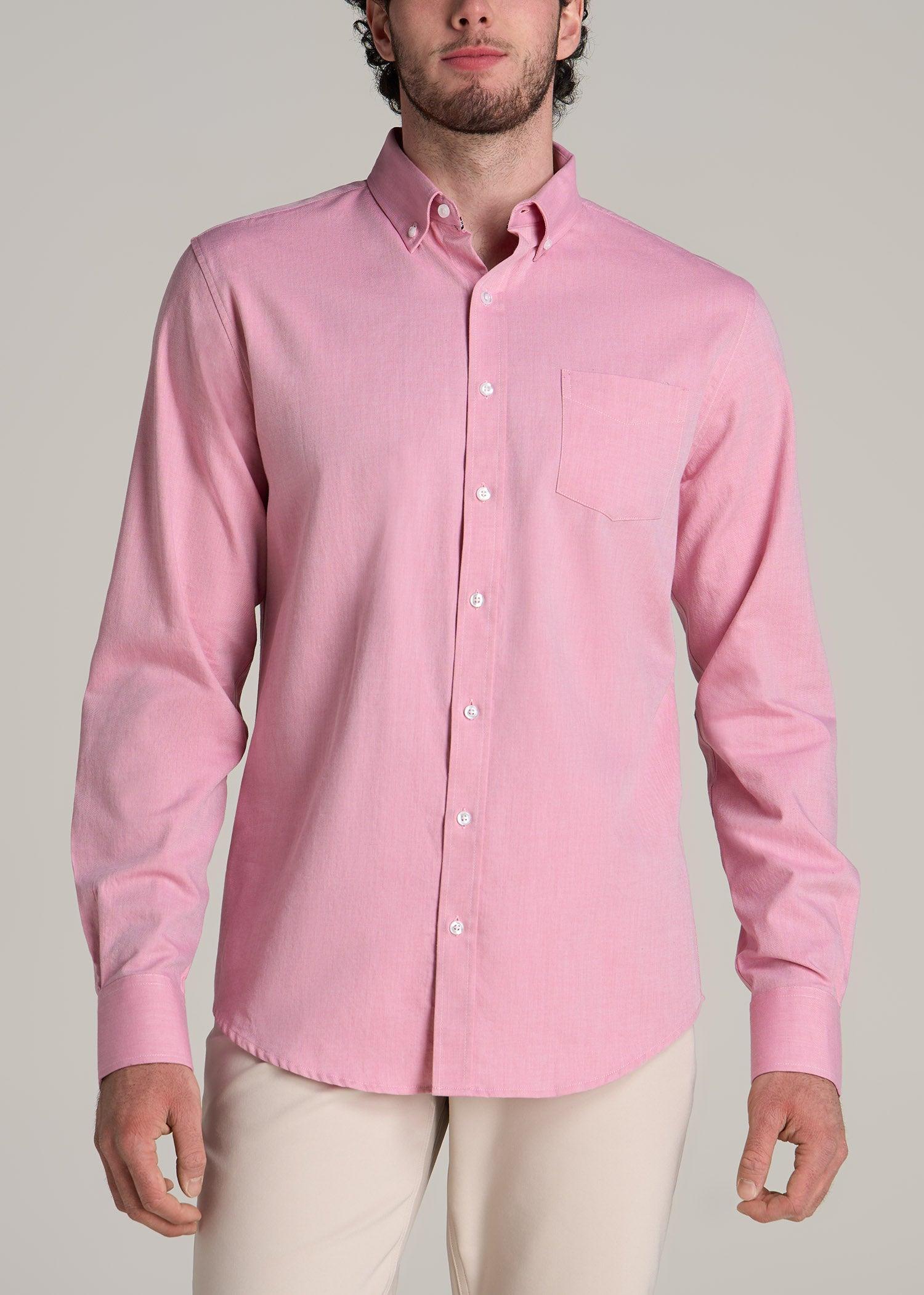 Soft-Wash Button-Up Shirt for Tall Men in Soft Rose Product Image