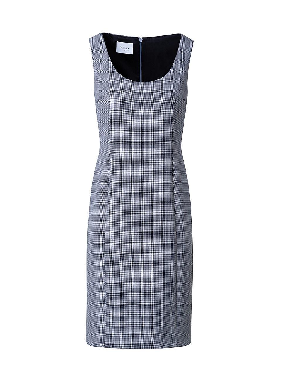 Akris punto Micro Houndstooth Check Pebble Crepe Sheath Dress Product Image