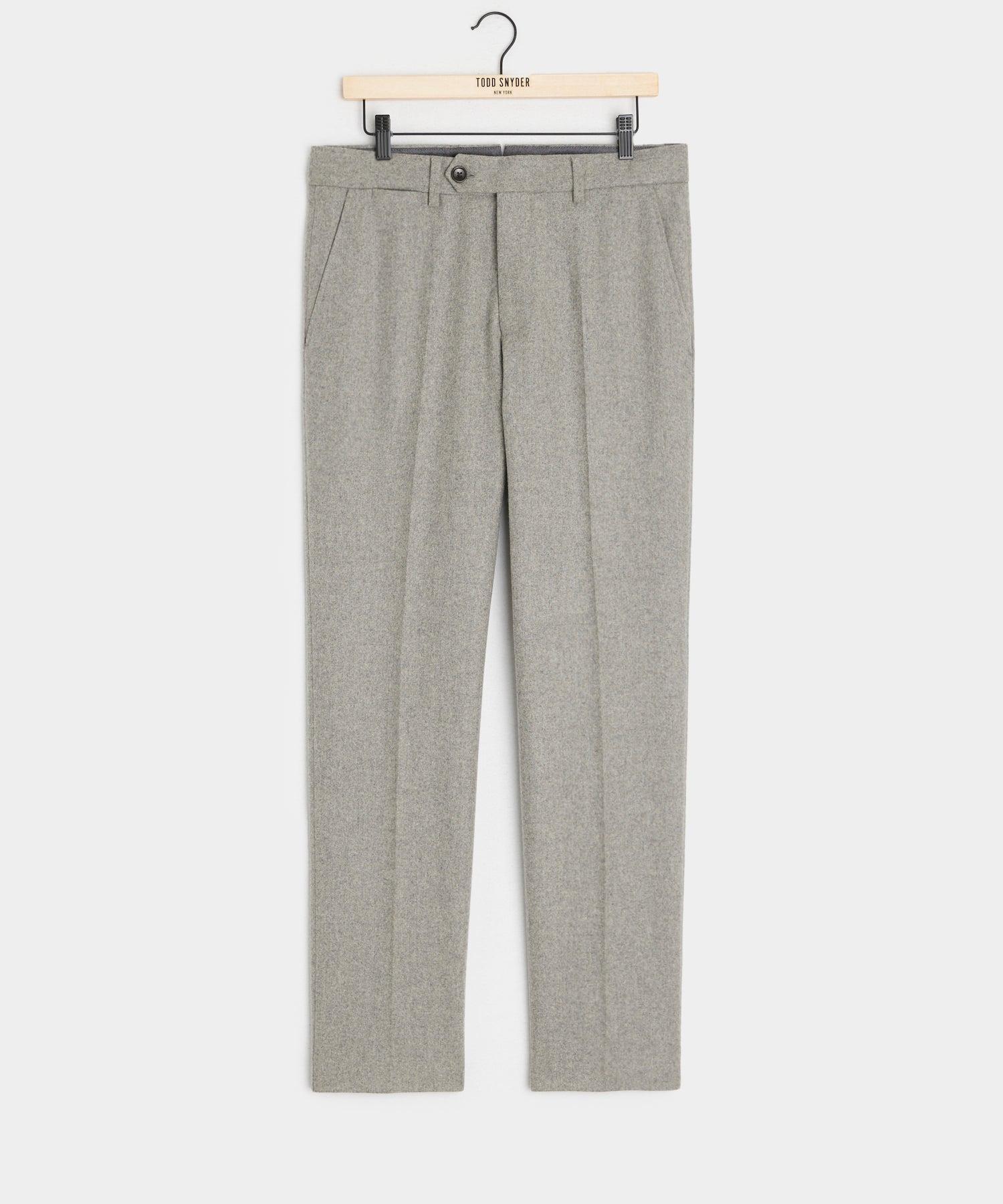 Italian Flannel Sutton Trouser in Light Grey Product Image