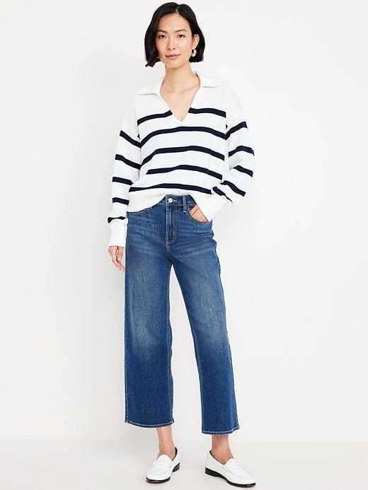 High-Waisted Wow Crop Wide-Leg Jeans Product Image