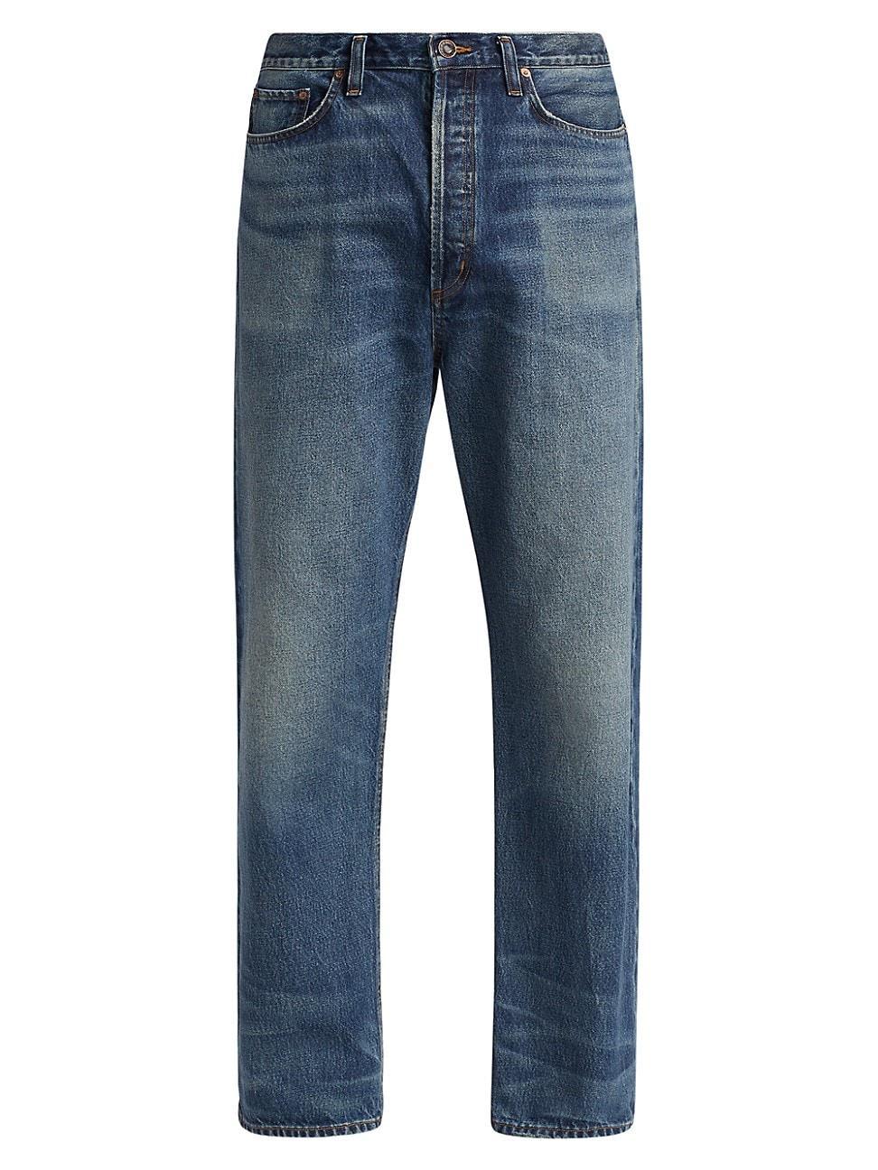 Mens 90s Cotton Denim Mid-Rise Straight-Leg Jeans Product Image