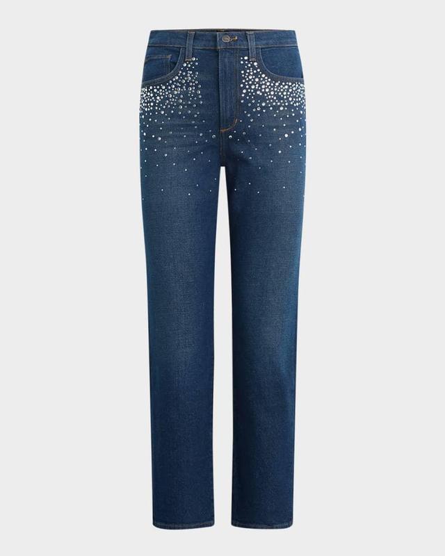 The Margot Slim Straight Crystal-Embellished Jeans Product Image