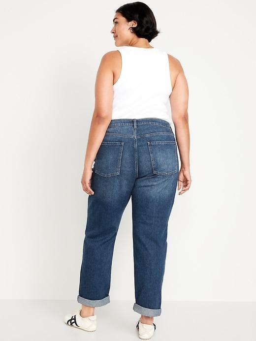 Mid-Rise Wow Boyfriend Straight Jeans Product Image