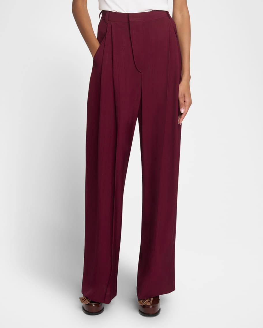 Pleated Wide-Leg Trousers Product Image