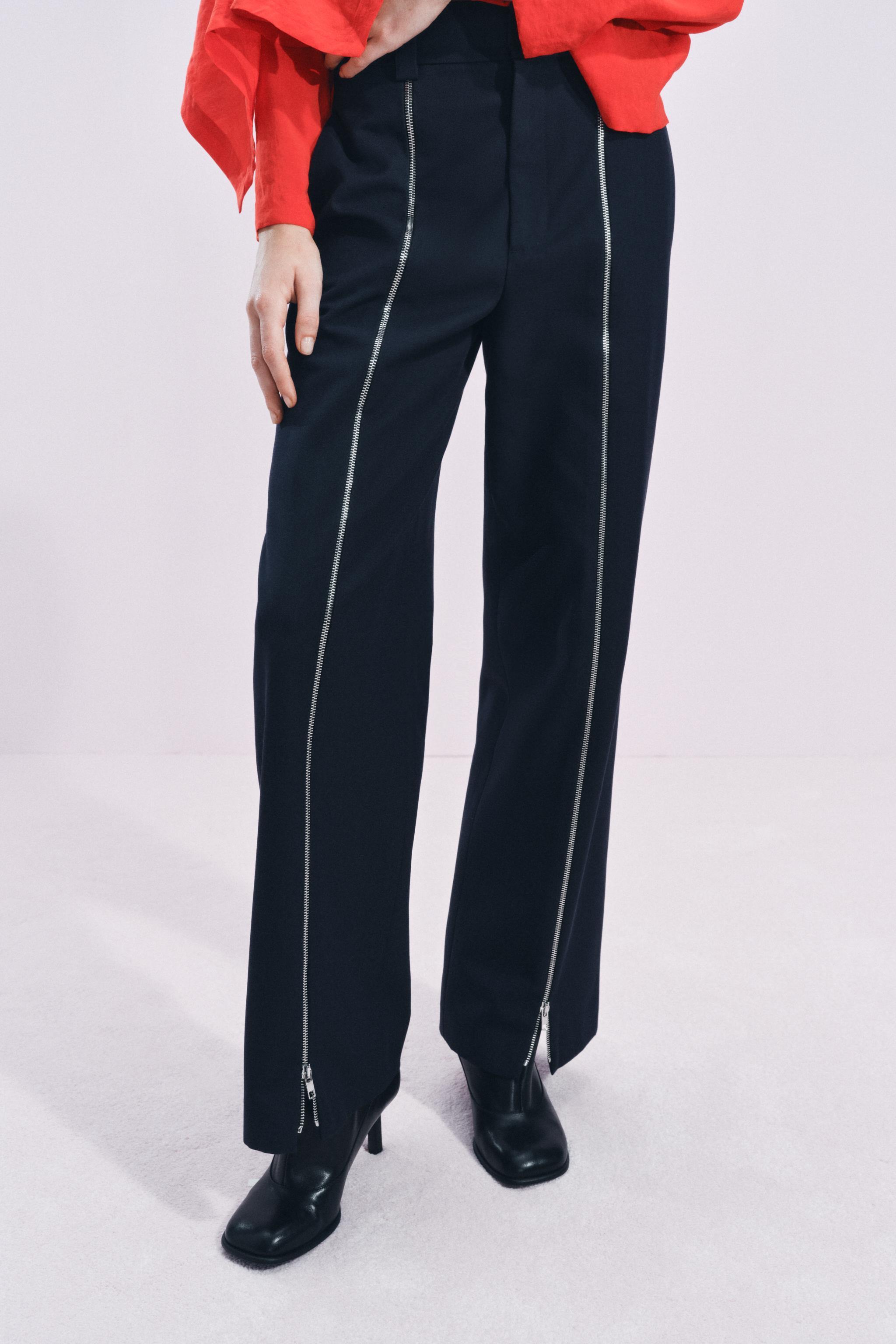 STRAIGHT LEG ZIPPER PANTS ZW COLLECTION Product Image