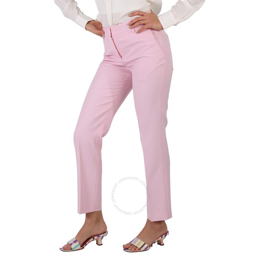 BURBERRY Ladies Pale Candy Pink Straight-leg Tailored Trousers Product Image