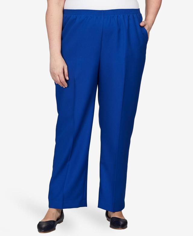 Plus Size Alfred Dunner Accord Slant Pocket Trouser Pants, Womens Med Blue Product Image