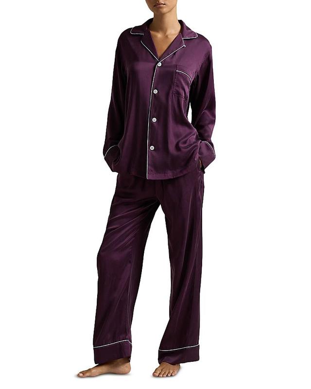 Polo Ralph Lauren Laurel Stretch Silk Long Sleeve Pajama Set Product Image