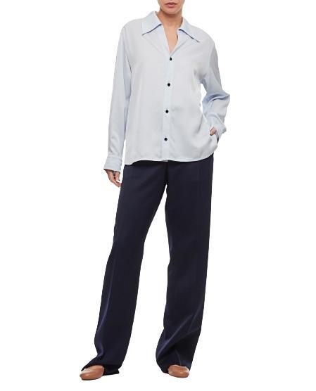 Sartorial Grain De Poudre Trousers In Dark Blue Product Image