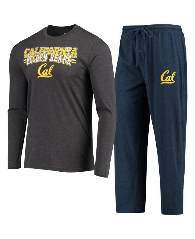 Mens Concepts Sport Navy/Heathered Charcoal Cal Bears Meter Long Sleeve T-Shirt & Pants Sleep Set Product Image