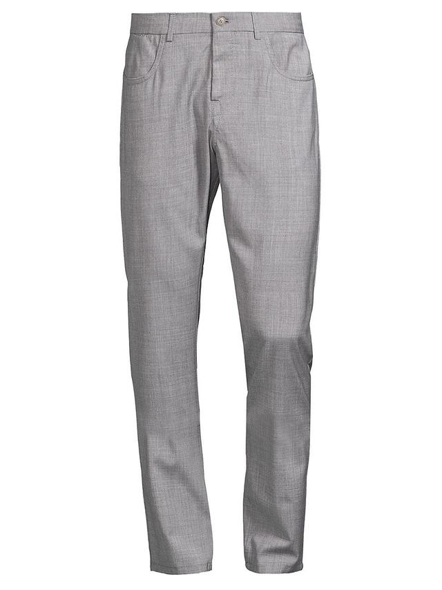 Mens Straight-Leg Wool Trousers - Grey - Size 46 - Grey - Size 46 Product Image