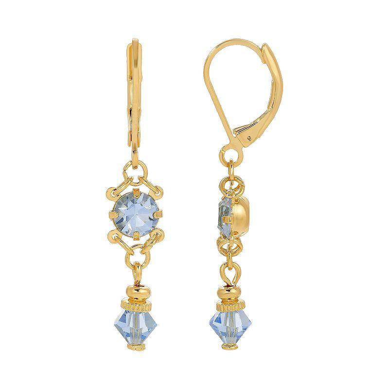 1928 Jewelry Gold Tone Lt. Blue Drop Earrings Product Image