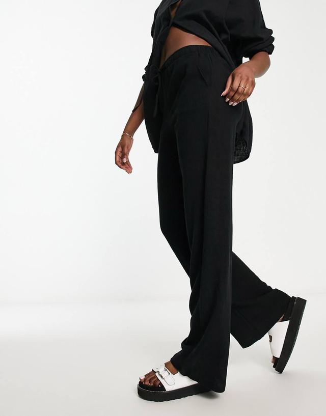 Stradivarius linen look pants with drawstring Product Image