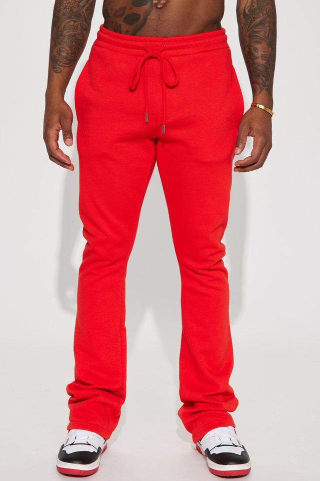 Tyson Skinny Stacked Flare Sweatpant - Red Product Image