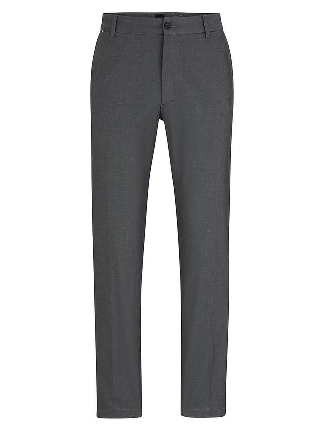 Mens Regular-Fit Trousers in Patterned Stretch Cotton Product Image