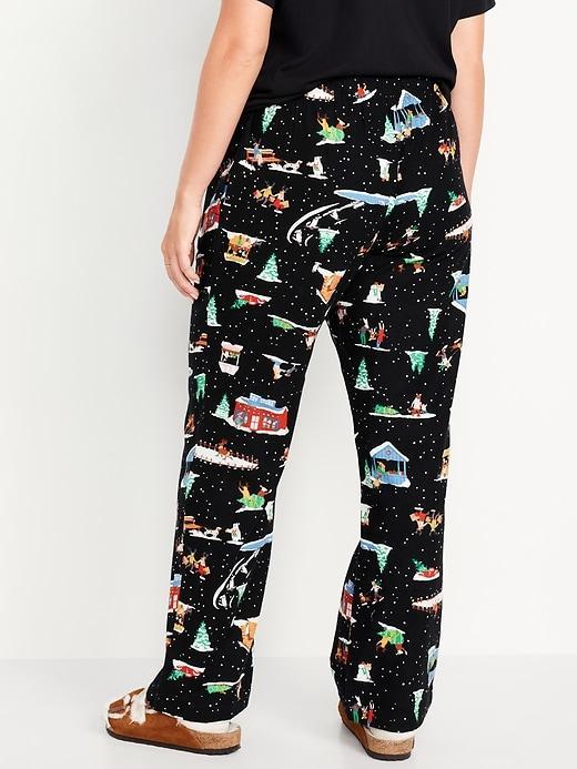 Mid-Rise Printed Flannel Pajama Pants Product Image