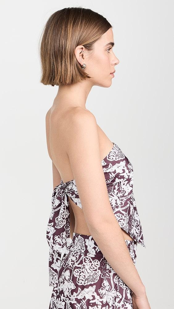 Tibi Batik Strapless Bandeau Top | Shopbop Product Image