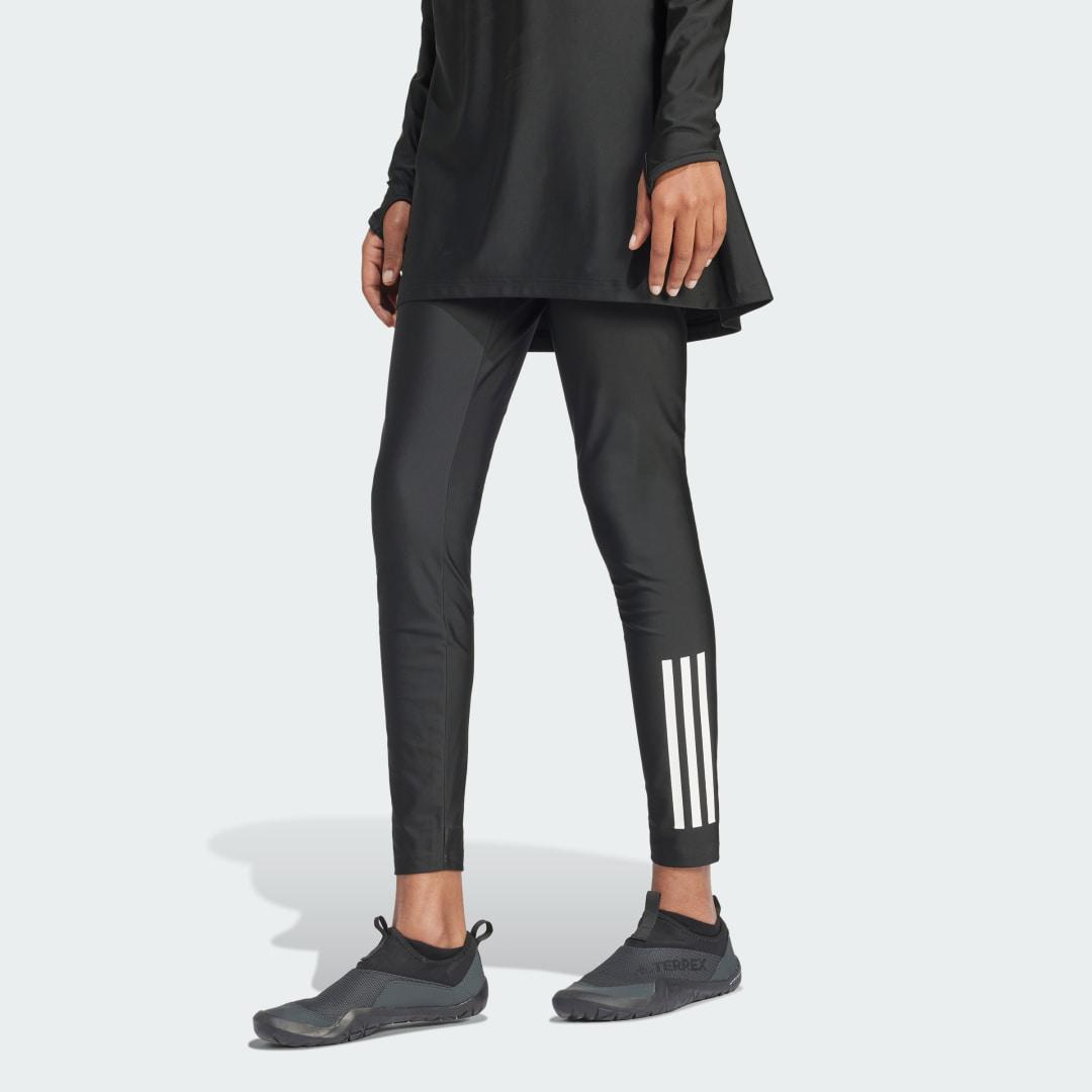 adidas 3-Stripes Swim Leggings Black XS Womens Product Image