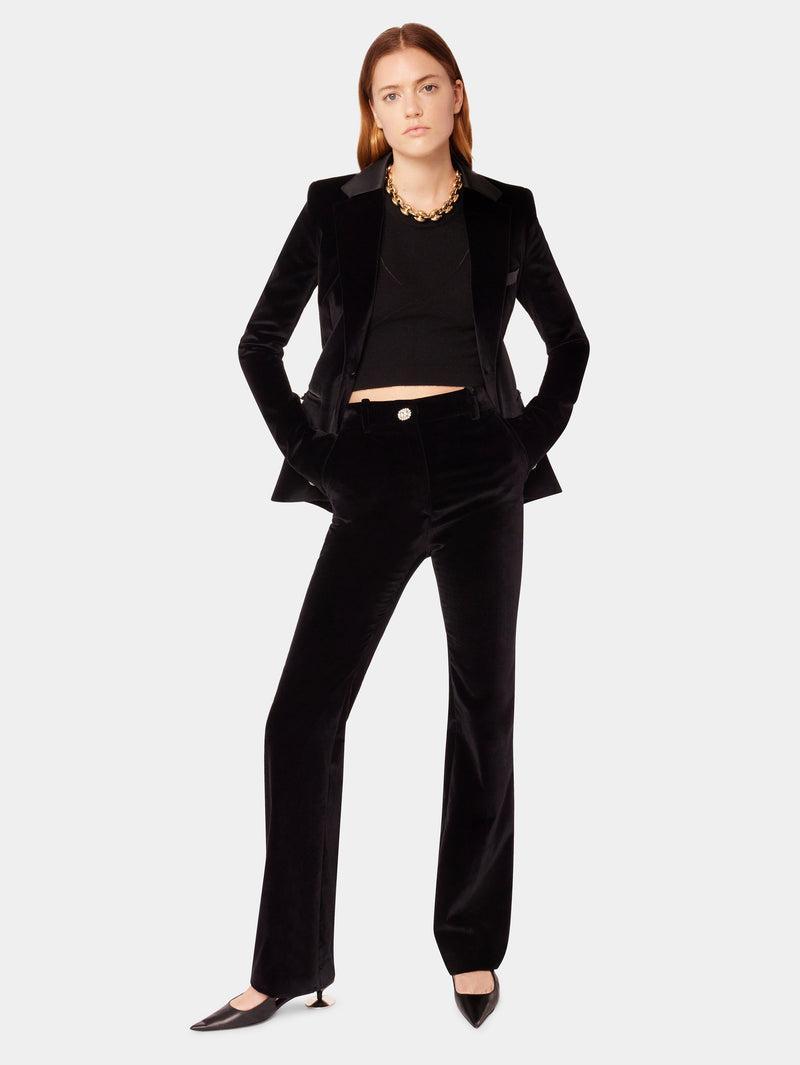 Velvet pants with crystal detail Product Image