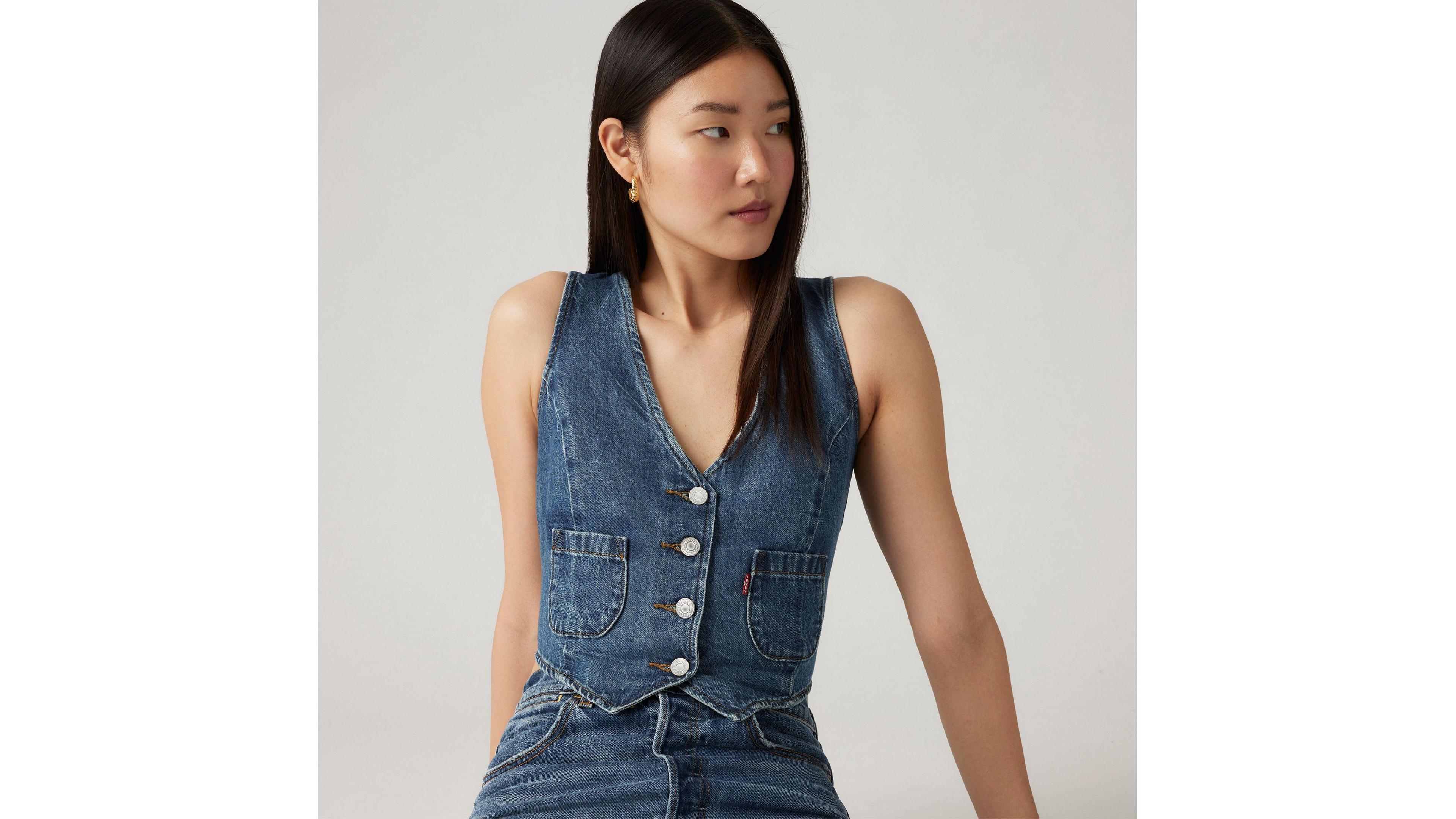 Tailored Denim Vest Product Image